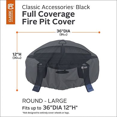 Black Large Round Fire Pit Cover