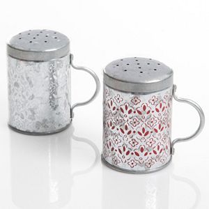 Gibson Home General Store Hollydale Galvanized Salt & Pepper Shaker Set