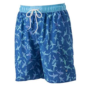 Big & Tall Croft & Barrow® Shark Microfiber Swim Trunks