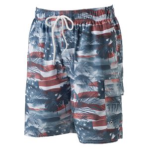 Big & Tall Croft & Barrow® Americana Microfiber Swim Trunks