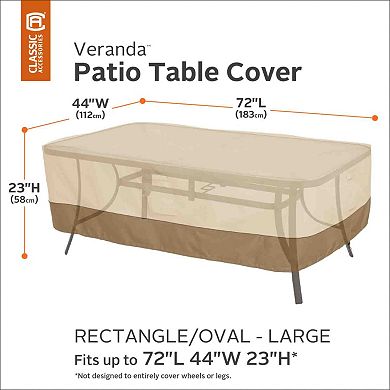 Veranda Large Rectangular or Oval Patio Table Cover
