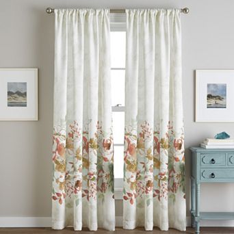 CHF Watercolor Floral Rod Pocket Single Panel 50"x95" Gold