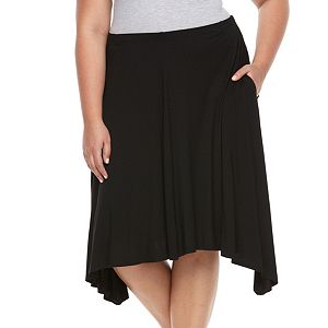 Plus Size Apt. 9® Shark Bit A-Line Midi Skirt