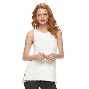 Women's Apt. 9® Mixed-Media Crochet Tank