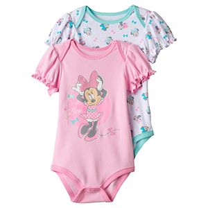 Disney's Minnie Mouse Baby Girl 2-pk. Graphic & Print Bodysuits