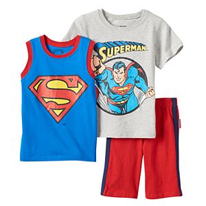 Boys 4-7 DC Comics Superman Tee, Muscle Tank Top & Shorts Set