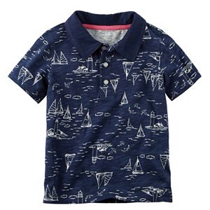 Baby Boy Carter's Slubbed Print Polo