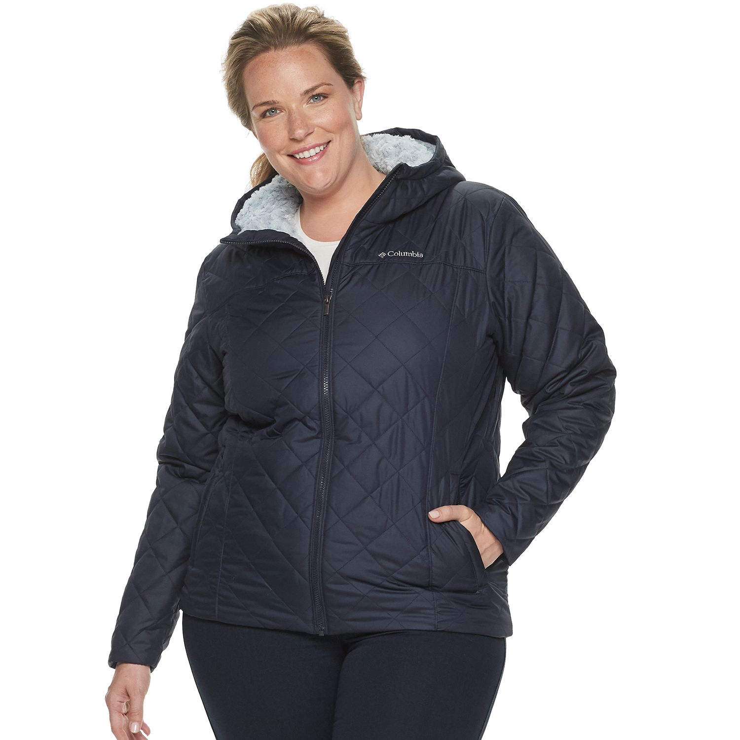 plus size columbia copper crest hooded quilted jacket