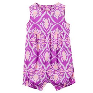 Baby Girl Carter's Print Shirred Romper
