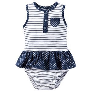 Baby Girl Carter's Striped Henley Sunsuit