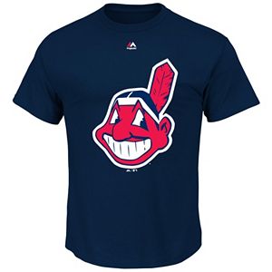 Big & Tall Majestic Cleveland Indians Large Logo Tee