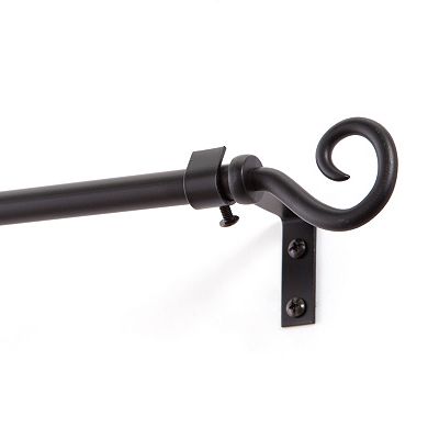 Kenney 1/2” Diameter Medieval Hook Petite Café Decorative Adjustable Curtain Rod Set