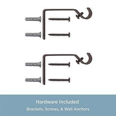 Kenney 1/2” Diameter Arts & Crafts Petite Café Decorative Adjustable Curtain Rod Set