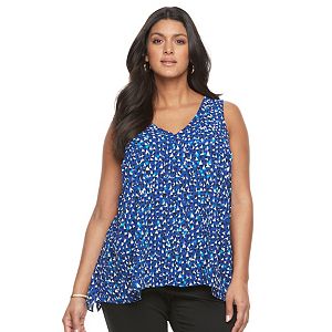 Plus Size Apt. 9 V-Neck Shark-Bite Tank Top