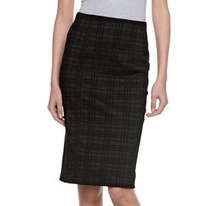 Women's ELLE™ Plaid Pull-On Pencil Skirt