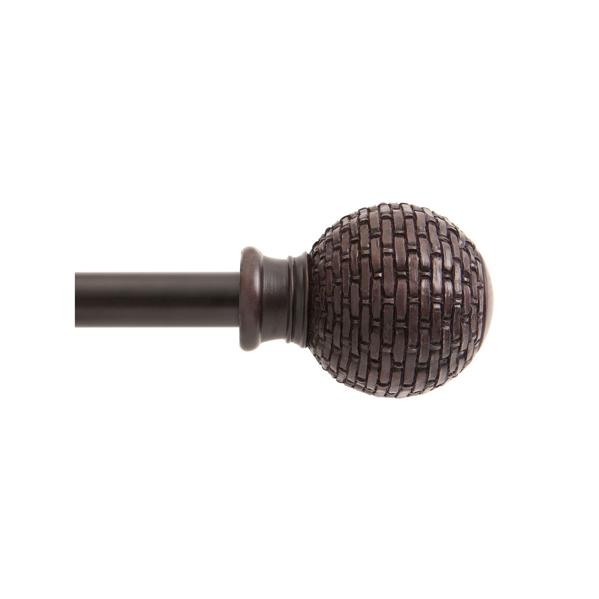 Kenney Woven Ball Adjustable Curtain Rod, Weathered Brown