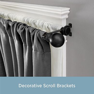 Kenney Ball and Cap Adjustable Double Curtain Rod