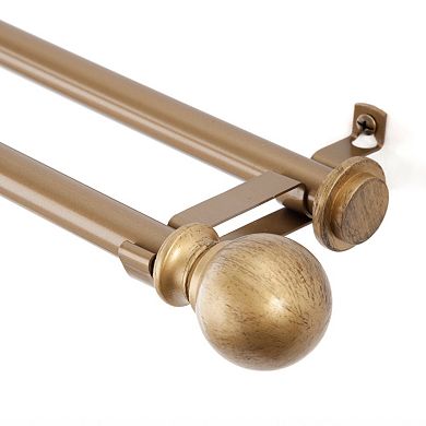 Kenney Ball and Cap Adjustable Double Curtain Rod
