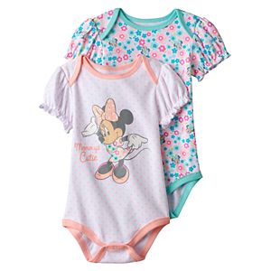 Disney's Minnie Mouse Baby Girl 2-pk. Print & Graphic Bodysuits