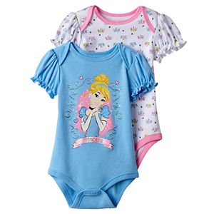 Disney's Cinderella Baby Girl 2-pk. Graphic & Print Bodysuits