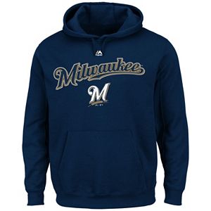 Big & Tall Majestic Milwaukee Brewers Wordmark Hoodie