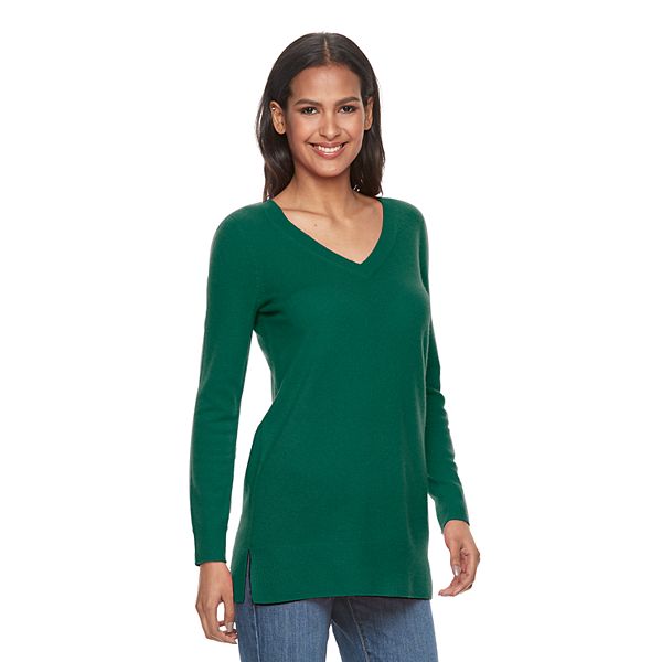 Women's Apt. 9® V-Neck Cashmere Tunic Sweater