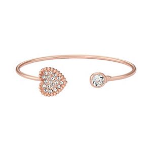 Brilliance Heart Cuff Bracelet with Swarovski Crystals
