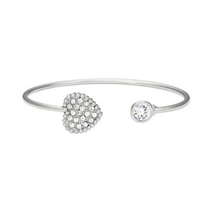 Brilliance Heart Cuff Bracelet with Swarovski Crystals