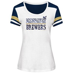 Plus Size Majestic Milwaukee Brewers Striated Tee