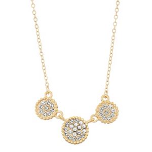 Brilliance Triple Disc Necklace with Swarovski Crystals