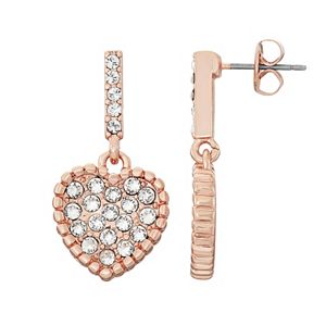 Brilliance Heart Drop Earrings with Swarovski Crystals