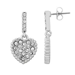 Brilliance Heart Drop Earrings with Swarovski Crystals