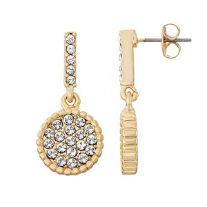 Brilliance Disc Drop Earrings with Swarovski Crystals