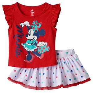 Disney's Minnie Mouse Baby Girl Tee & Polka-Dot Skort Set