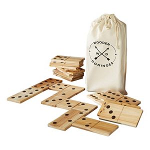American Vintage Jumbo Wood Dominoes Set