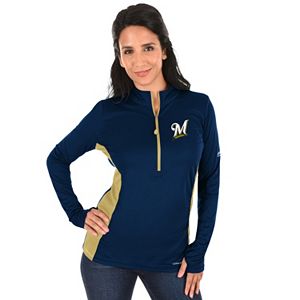 Plus Size Majestic Milwaukee Brewers 1/2-Zip Pullover