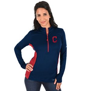 Plus Size Majestic Cleveland Indians 1/2-Zip Pullover