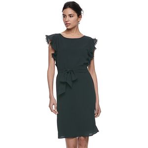 Women's ELLE™ Crepe Flutter Shift Dress