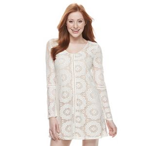 Juniors' Speechless Crochet Lace Shift Dress