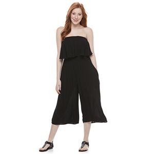 Juniors' Speechless Popover Sleeveless Gaucho Jumpsuit