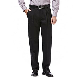 Men’s Haggar® Premium No-Iron Khaki Stretch Classic-Fit Pleated Expandable Waist Pants