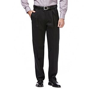 Men's Haggar Premium No Iron Khaki Stretch Classic-Fit Pleated Pants