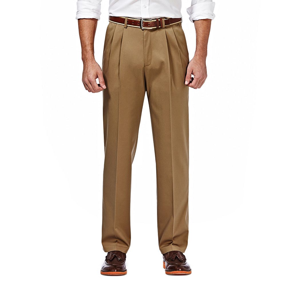 Men's Haggar® Premium No-Iron Khaki Stretch Classic-Fit Pleated