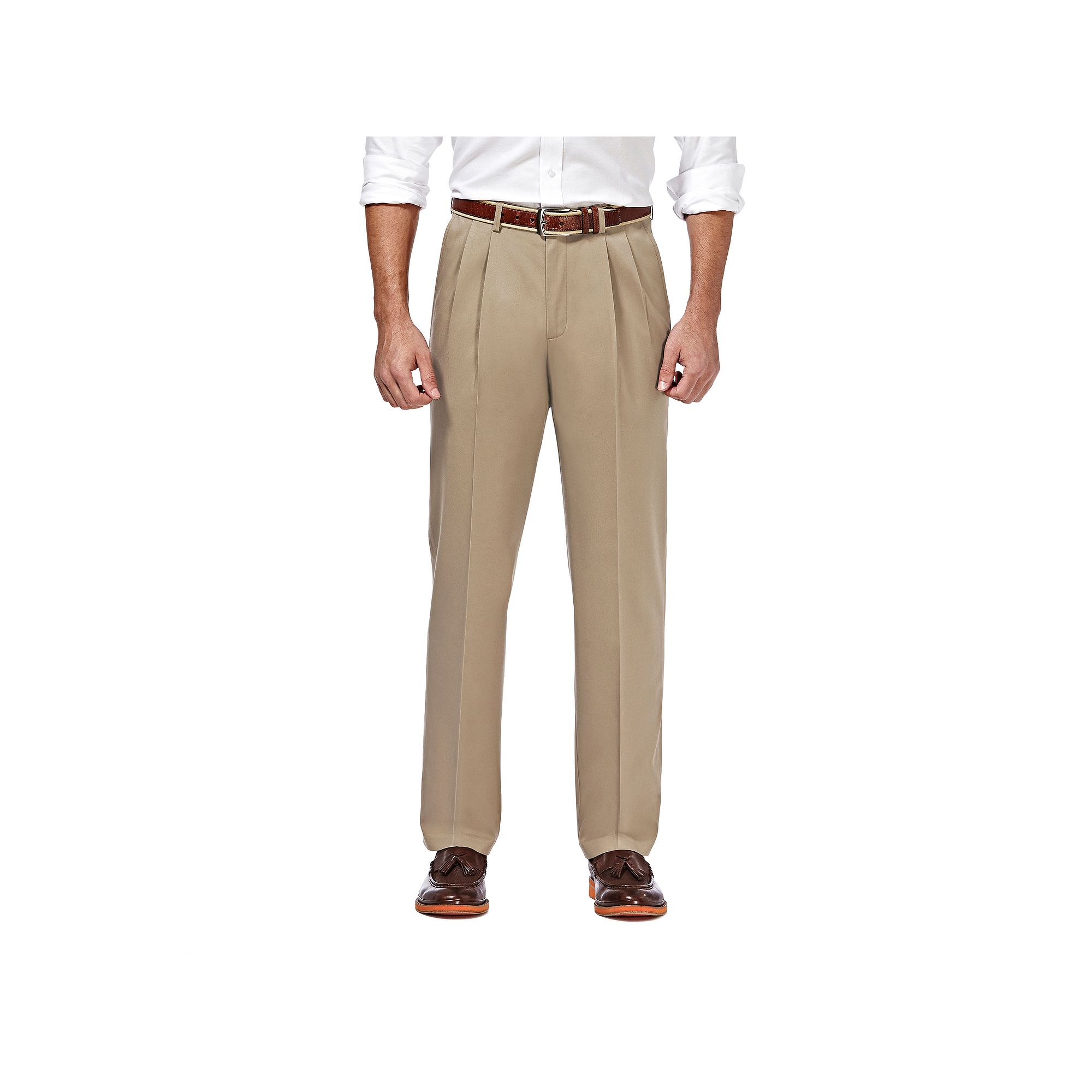 Men’s Haggar® Premium No-Iron Khaki Stretch Classic-Fit Pleated Expandab