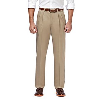 Men’s Haggar® Premium No-Iron Khaki Stretch Classic-Fit Pleated Expandable Waist Pants