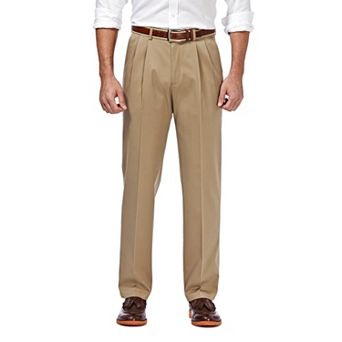 Men’s Haggar® Premium No-Iron Khaki Stretch Classic-Fit Pleated Expandable Waist Pants