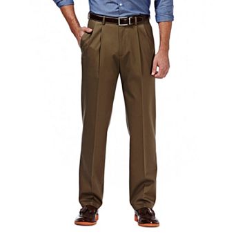 Men’s Haggar® Premium No-Iron Khaki Stretch Classic-Fit Pleated Expandable Waist Pants