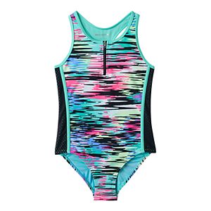 Girls 7-16 Free Country Front Zip One-Piece Swimsuit