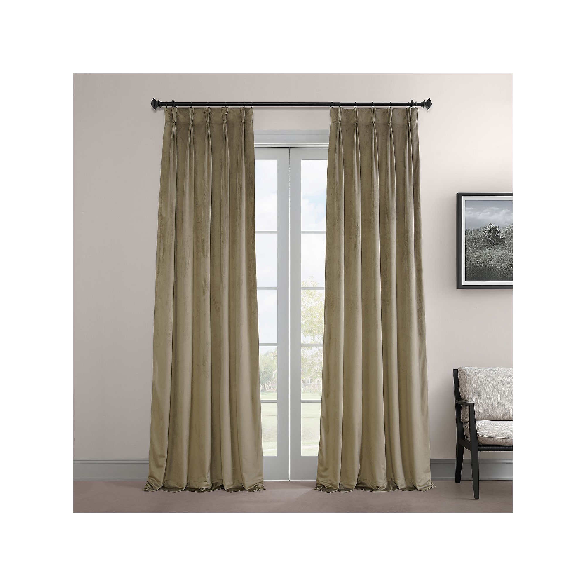 EFF Signature Velvet Blackout Window Curtain Panel, Denver Brown