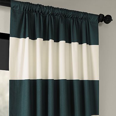 EFF 1-Panel Stripe Cotton Window Curtain